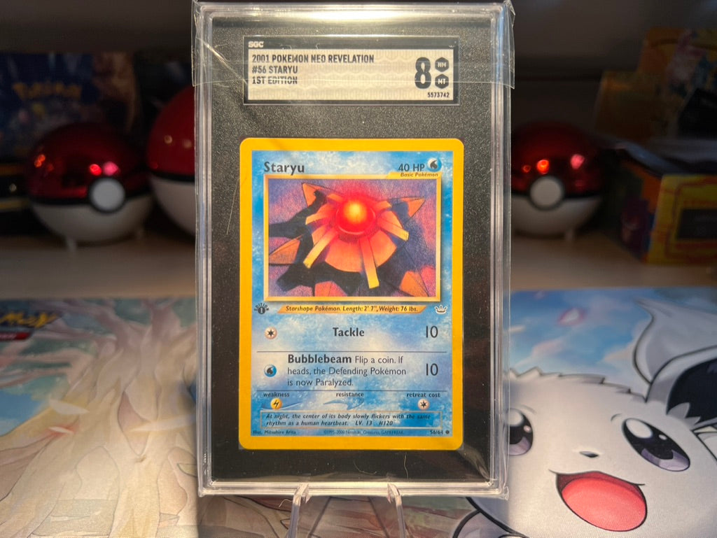 Graded SGC 8 Vintage 1st Edition Staryu Pokemon Card (Listing #189)