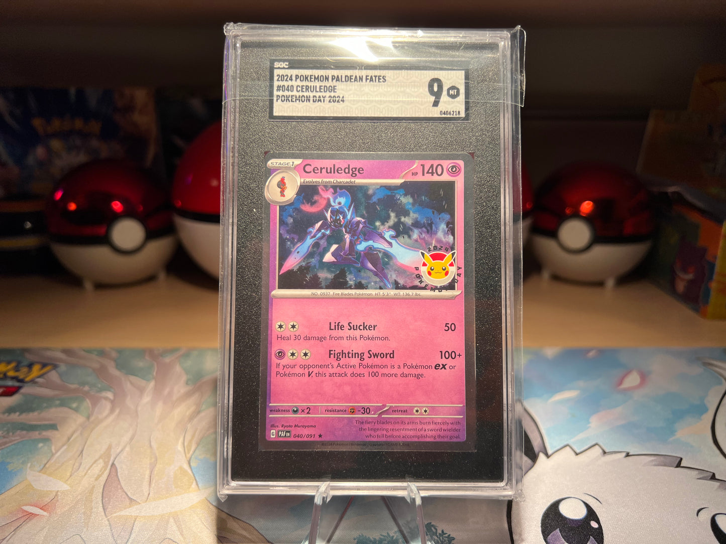 SGC Graded 9 Holo Ceruledge Pokemon Card (Listing #123)