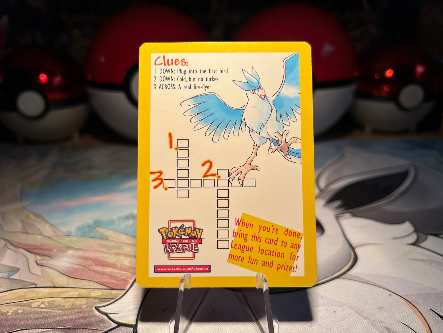 Pokemon Articuno Crossword Card (Listing #452)
