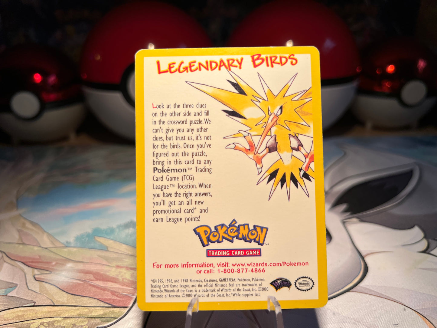 Pokemon Articuno Crossword Card (Listing #452)