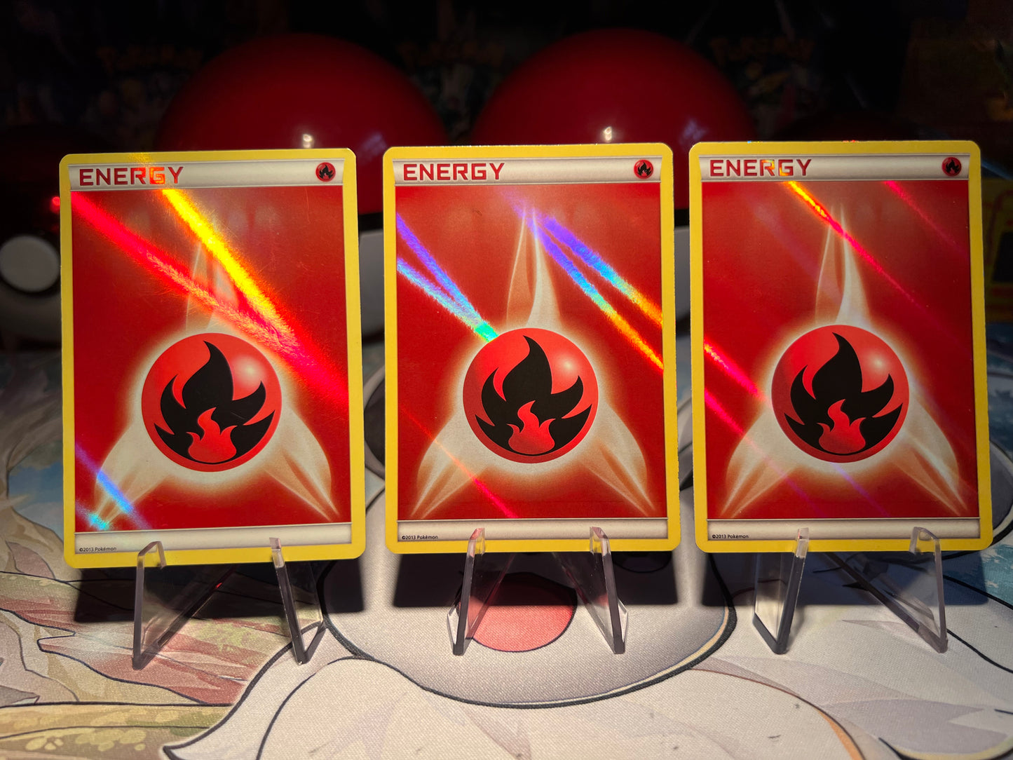 Pokemon Cards Fire Energy Holo Lot (Listing #456)