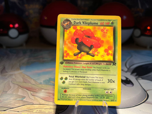 Pokemon Card Vintage 1st Edition Dark Vileplume MP (Listing #544)