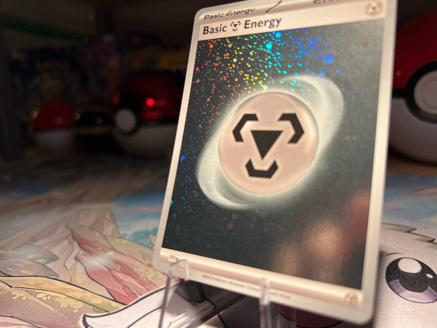 Pokemon Card Holo Swirl Steel Energy (Listing #614)