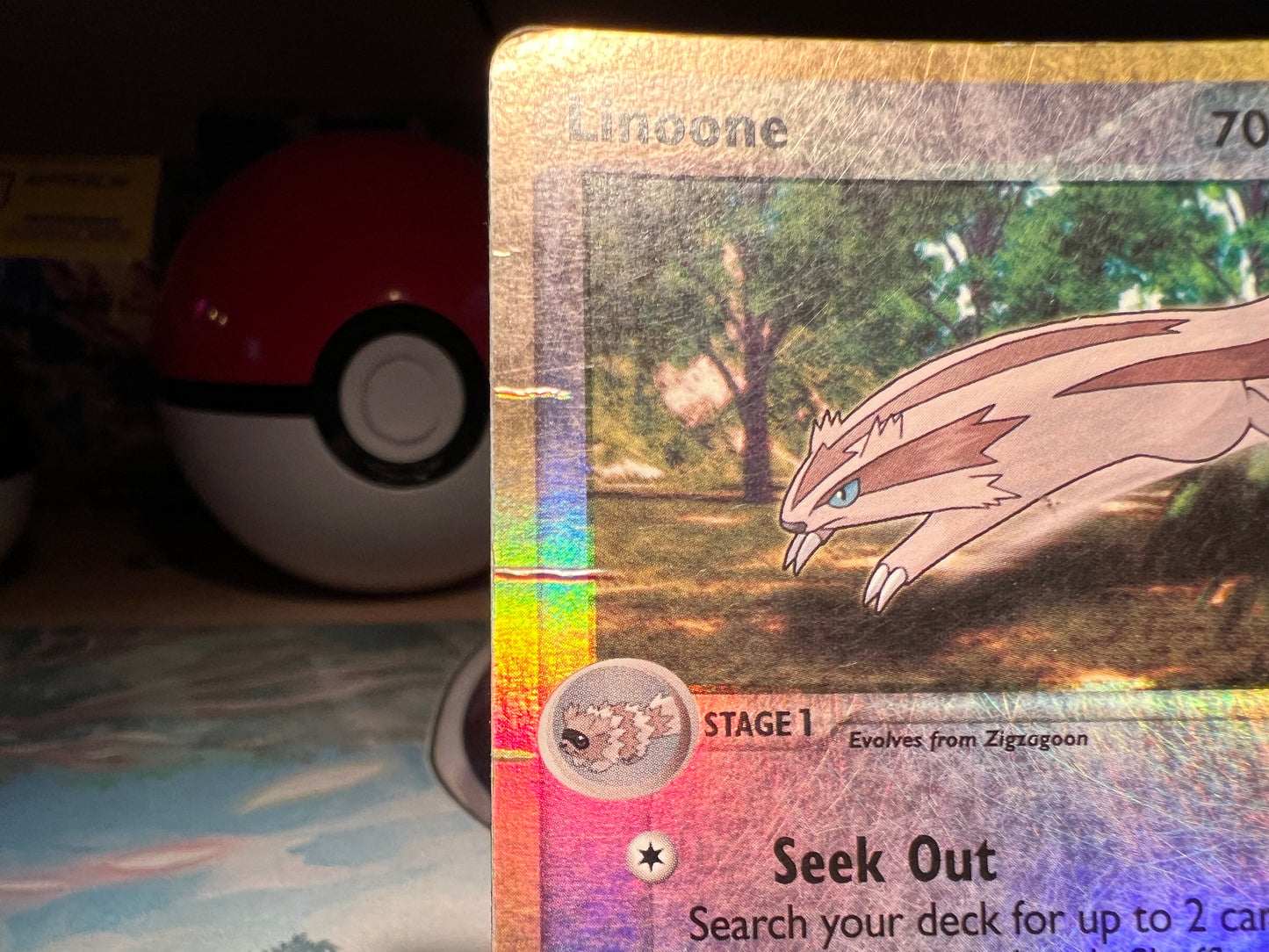 Pokemon Card Holo Linoone EReader (Damaged)(Listing #629)