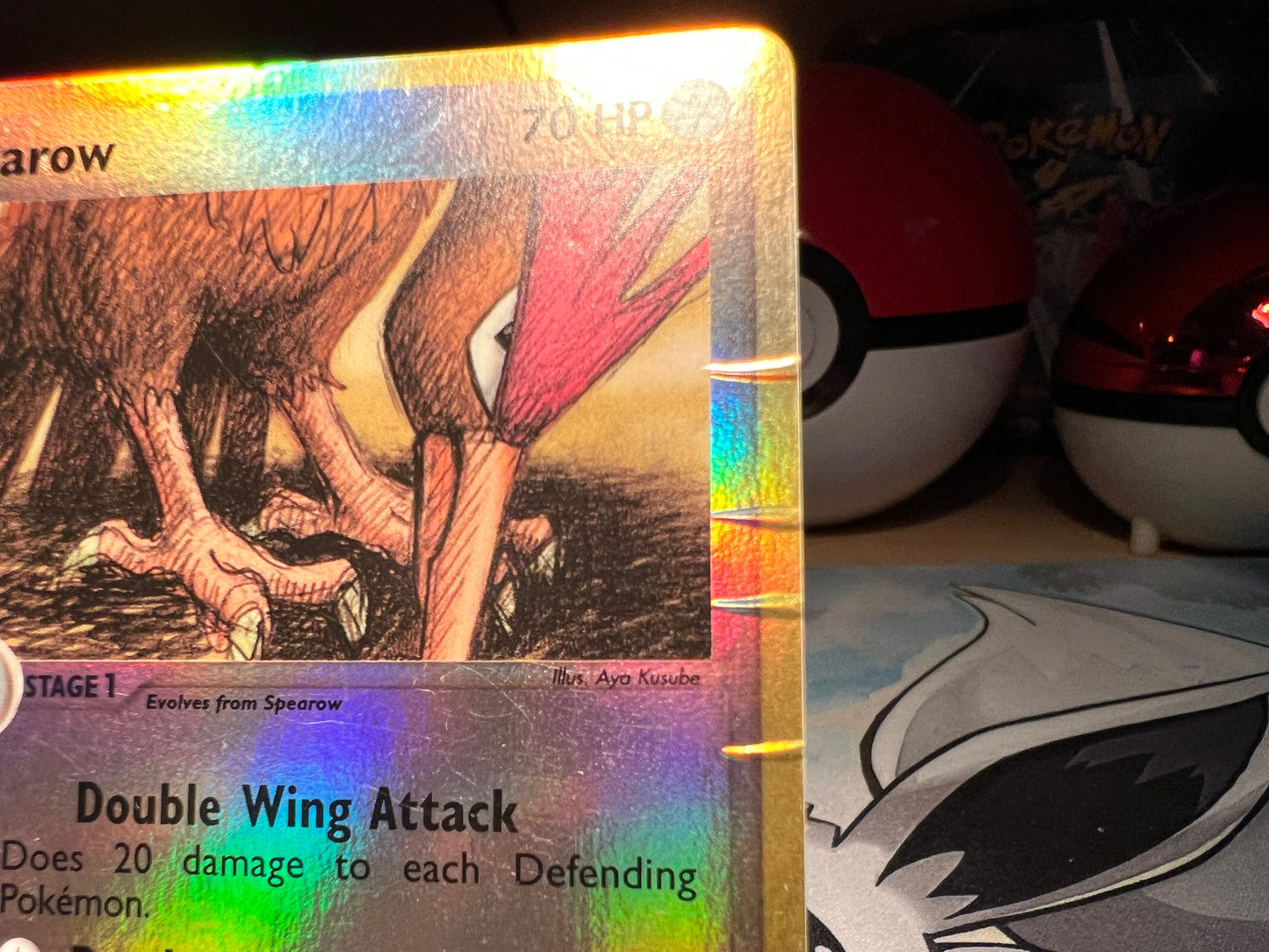 Pokemon Card Holo Farrow EReader (Damaged)(Listing #630)