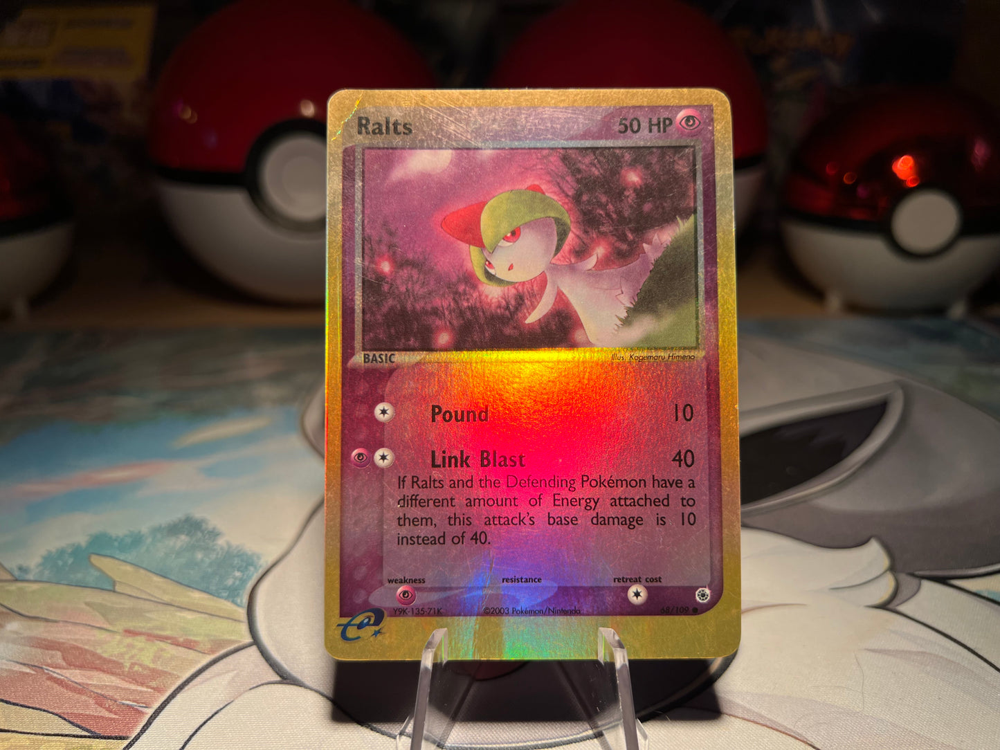 Pokemon Card Holo Ralts EReader (Damaged)(Listing #632)