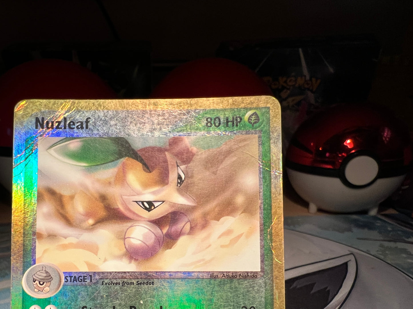 Pokemon Card Holo Nuzleaf EReader (Damaged)(Listing #633)