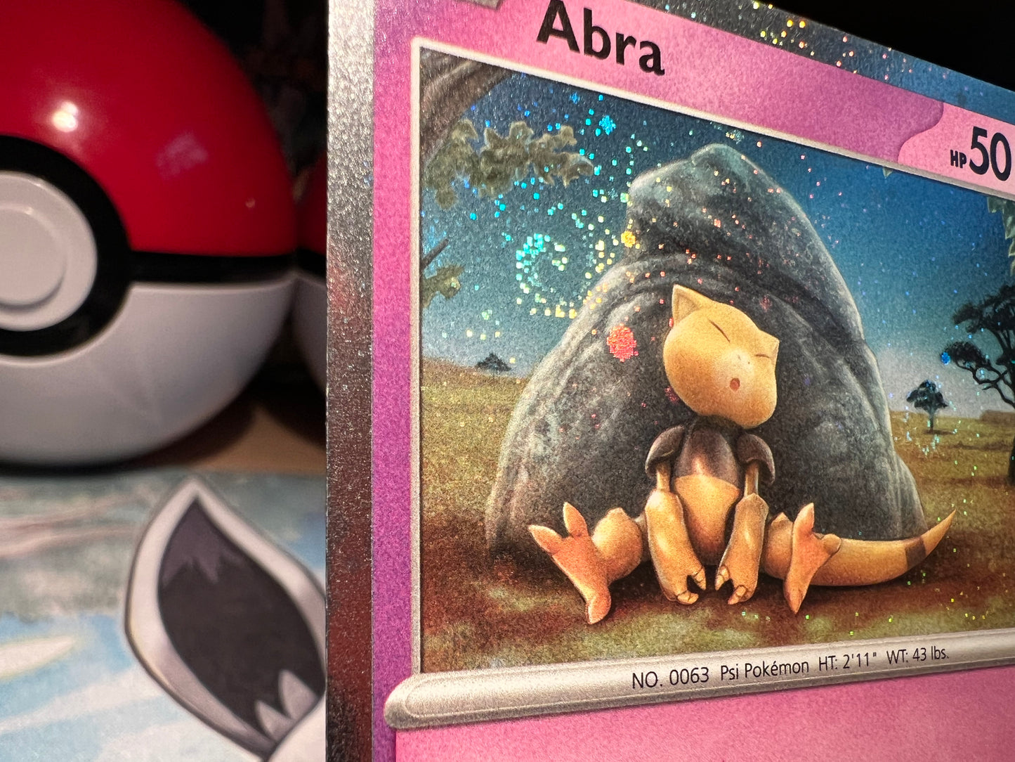 Pokemon Card Holo Promo Abra with DOUBLE SWIRL!! (Listing #709)