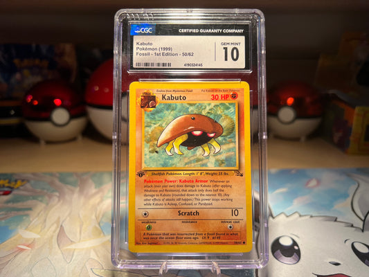 Graded CGC 10 1st Edition Fossil Kabuto Pokemon Card (Listing #64)