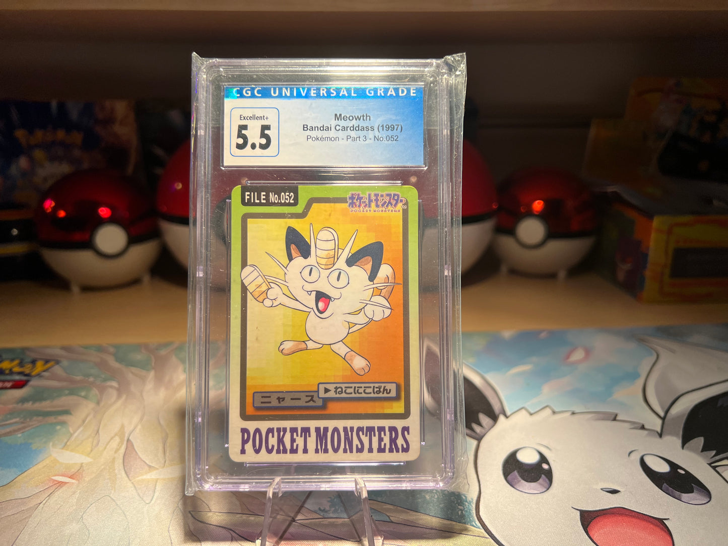 Graded CGC 5.5 Meowth Bandai Pokemon Card (Listing #67)