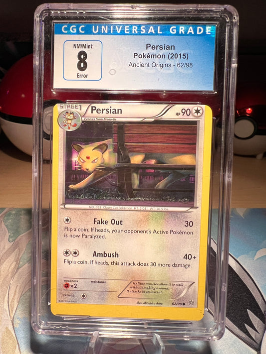 CGC Error Graded 8 Persian Pokemon Card (Listing #127)
