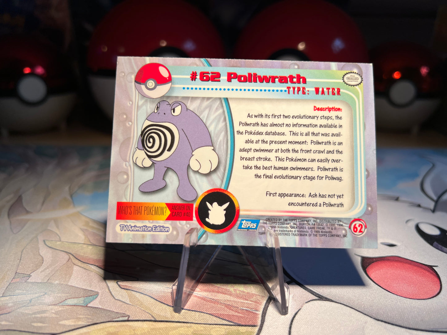 Pokemon Poliwrath Topps Card (Listing #242)