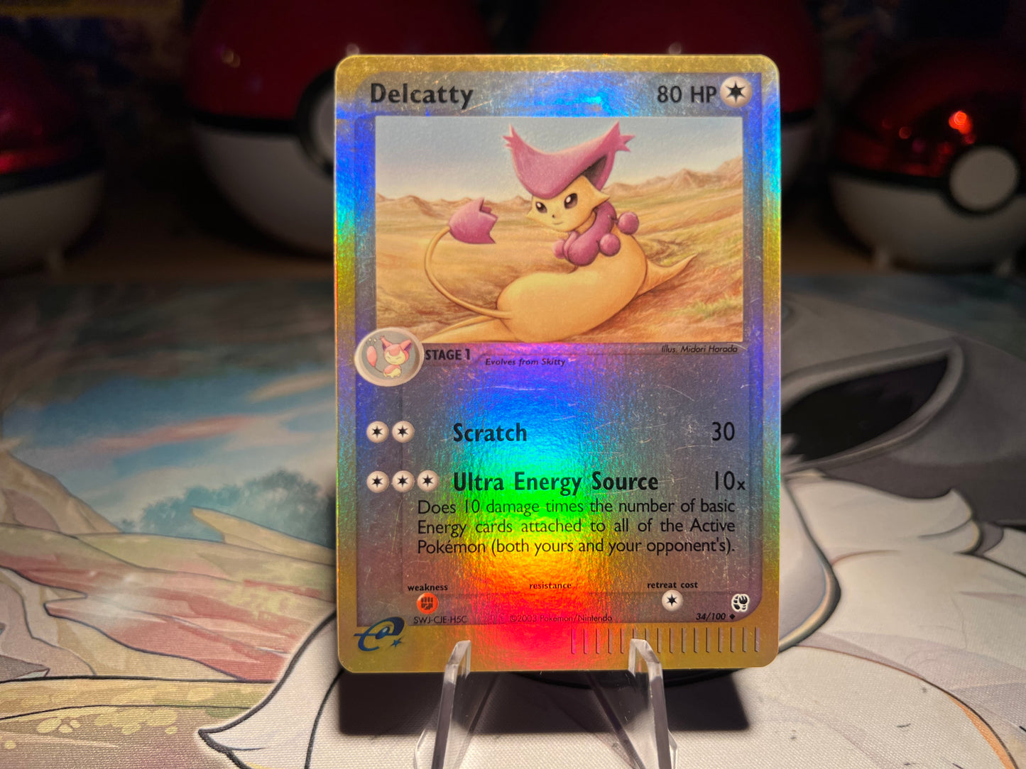 Pokemon Card Holo Delcatty EReader (LP) (Listing #628)