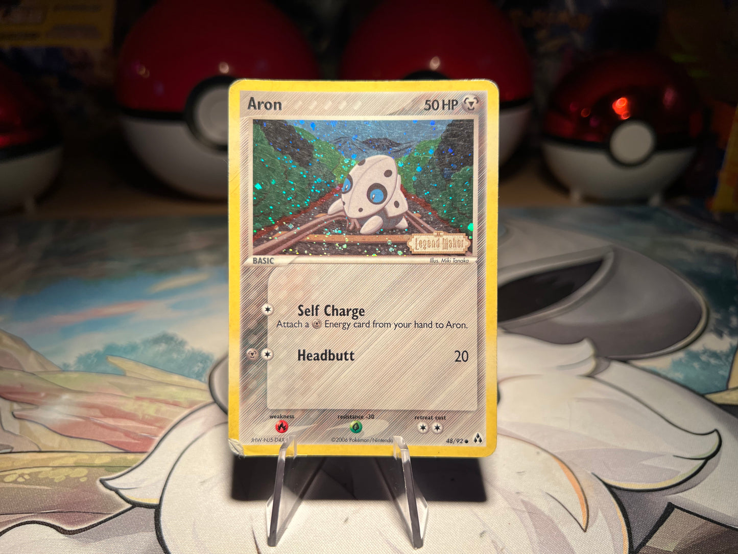 Pokemon Card Aron Holo- Damaged (Listing #654)
