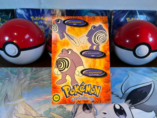 Pokemon Poliwag, Poliwhirl, Poliwrath Licensed Nintendo Peru Postcard (Listing #812)
