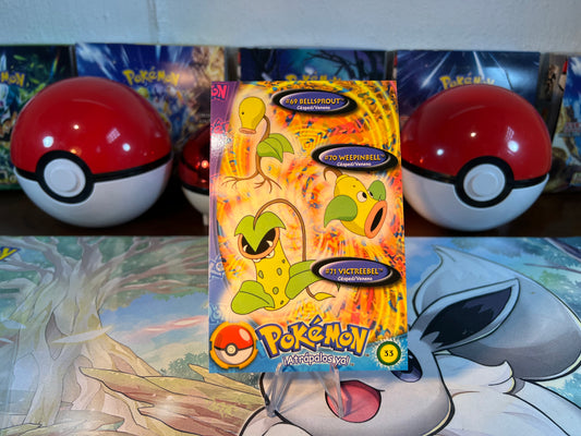 Pokemon Bellsprout, Weepinbell, Victreebell Licensed Nintendo Peru Postcard (Listing #814)
