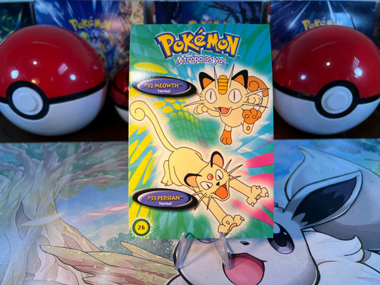 Pokemon Meowth and Persian Licensed Nintendo Peru Postcard (Listing #818)